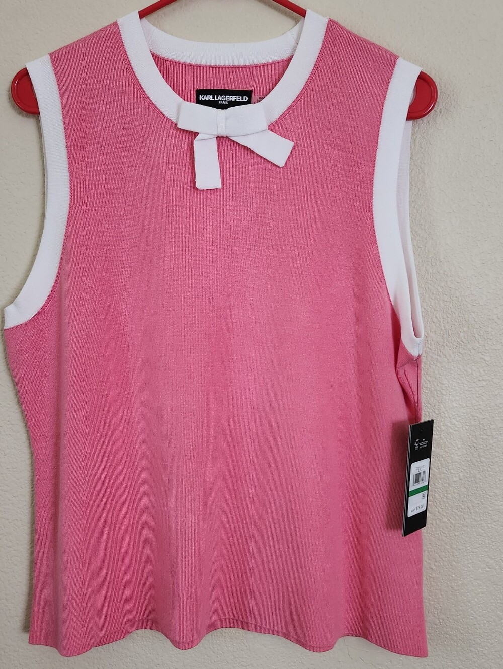KARL LAGERFELD PARIS Bow-Tie Sleeveless Sweater